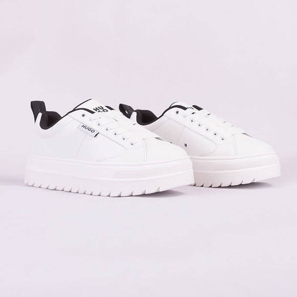 HUGO Womens White Lyssa Tennis Platform Trainer #2