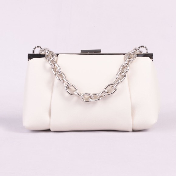 VALENTINO Divina Clutch Shoulder Bag Evening Bag Ecru White New