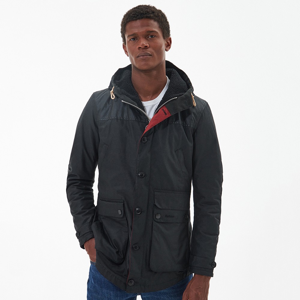 Hood Men's Barbour Game Waxed Parka Jacket Barbour Lifestyle