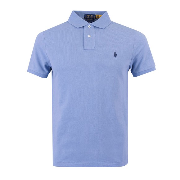 Polo Ralph Lauren Mens Blue Custom Slim Fit Short Sleeve Polo Shirt #1
