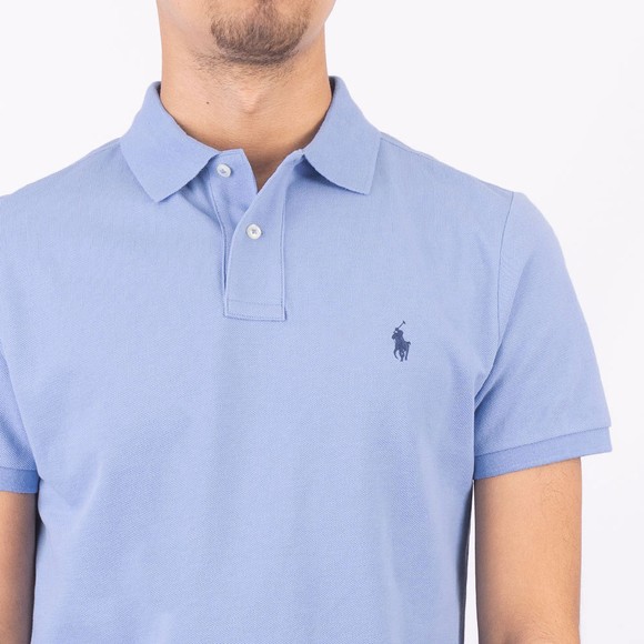 Polo Ralph Lauren Mens Blue Custom Slim Fit Short Sleeve Polo Shirt #3