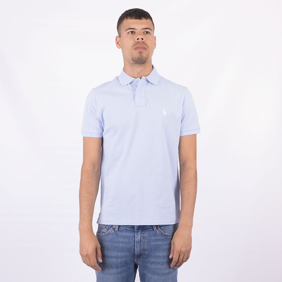 Polo Ralph Lauren Mens Blue Custom Slim Fit Short Sleeve Polo Shirt #2