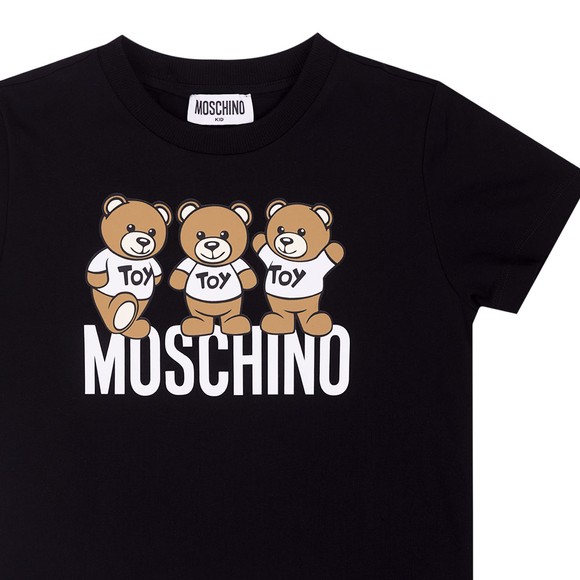 Moschino Girls Black Triple Bear T Shirt #3