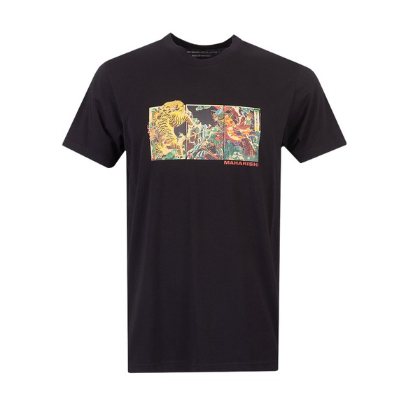 Maharishi Mens Black Tiger Vs Samurai T Shirt #1