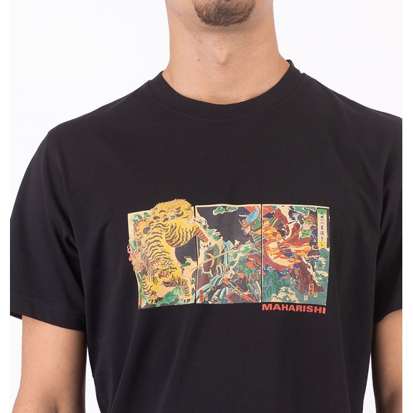 Maharishi Mens Black Tiger Vs Samurai T Shirt #3
