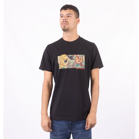 Maharishi Mens Black Tiger Vs Samurai T Shirt #2