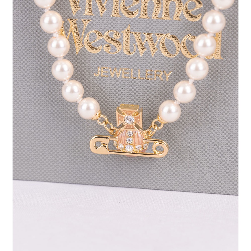 ネックレス・ペンダント Vivienne Westwood Kitty Pearl Necklace With Gold Finish Vivienne Westwood Kitty Pearl necklace with gold finish