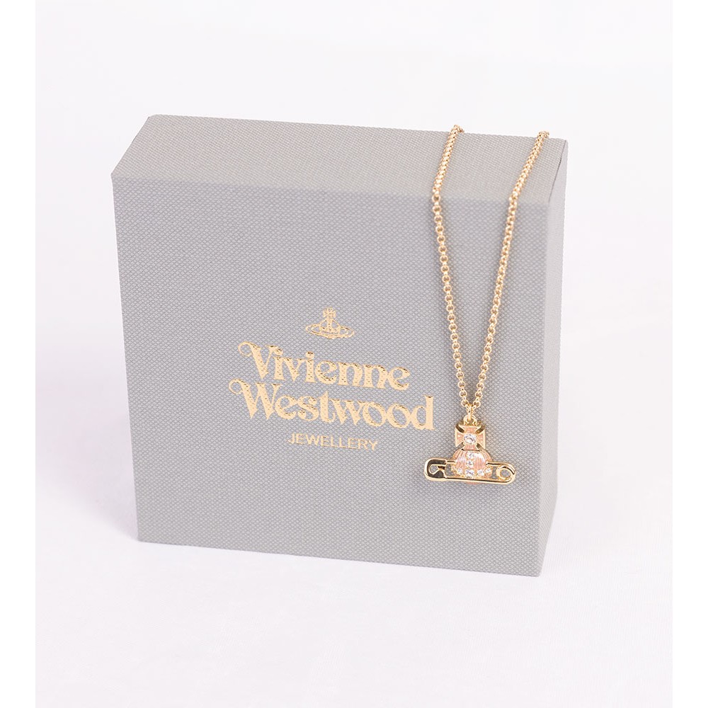 国内発送【Vivienne Westwood】kitty pendant Kitty Pendant Necklace in GOLD-CRYSTAL-Crystal-VIOLET
