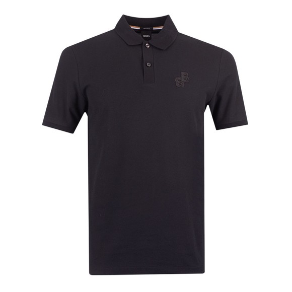 BOSS Mens Black Formal Parlay 191 Logo Polo Shirt #1