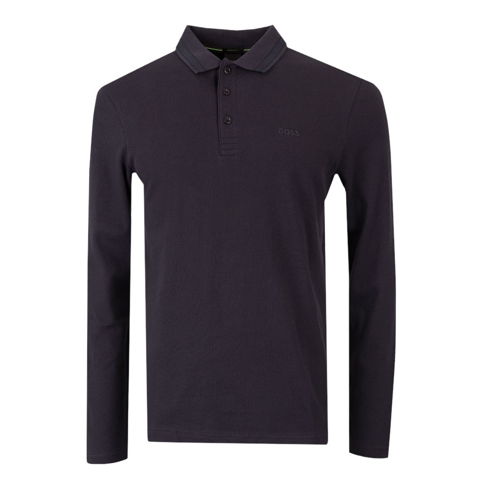 Athleisure Plisy Long Sleeve Polo Shirt