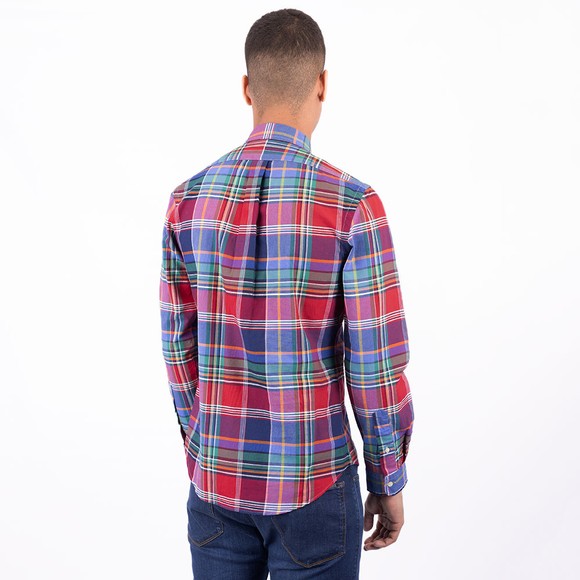 Polo Ralph Lauren Mens Red Slim Fit Cotton Check Shirt #4