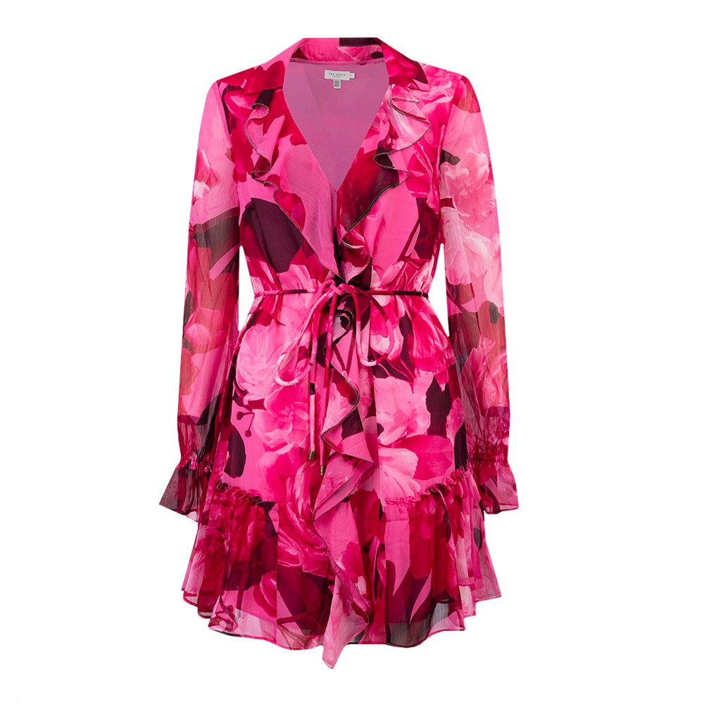 Vestido De Boda Invierno TED BAKER Linndie Ruffle Midi Dress With