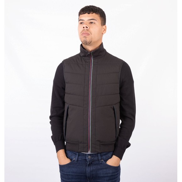 PS Paul Smith Mens Black Mixed Media Gilet #2