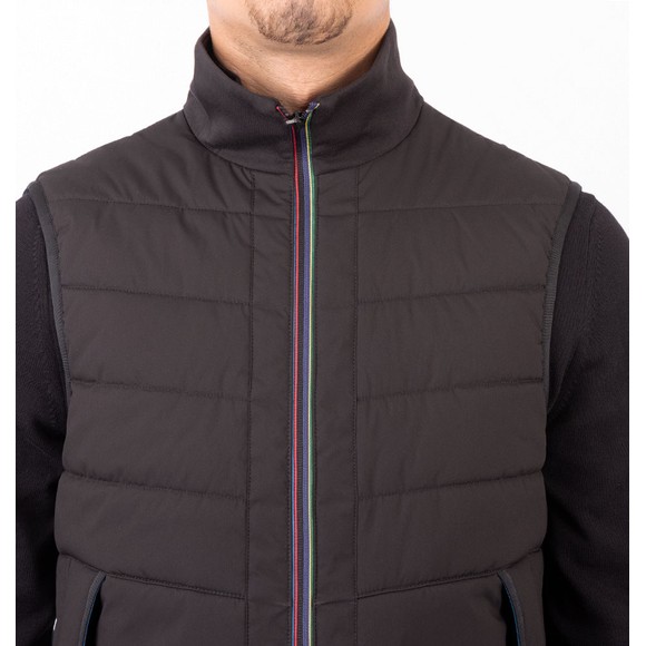 PS Paul Smith Mens Black Mixed Media Gilet #3