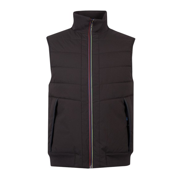 PS Paul Smith Mens Black Mixed Media Gilet #1