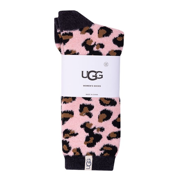 Ugg Womens Pink Leslie Graphic Crew Sock #1