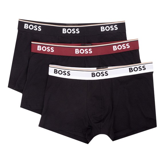 BOSS Bodywear Mens Black 3 Pack Trunk #1