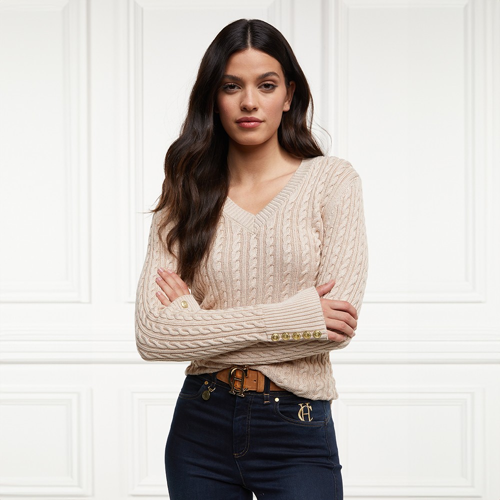 Seattle Cable V Neck Jumper