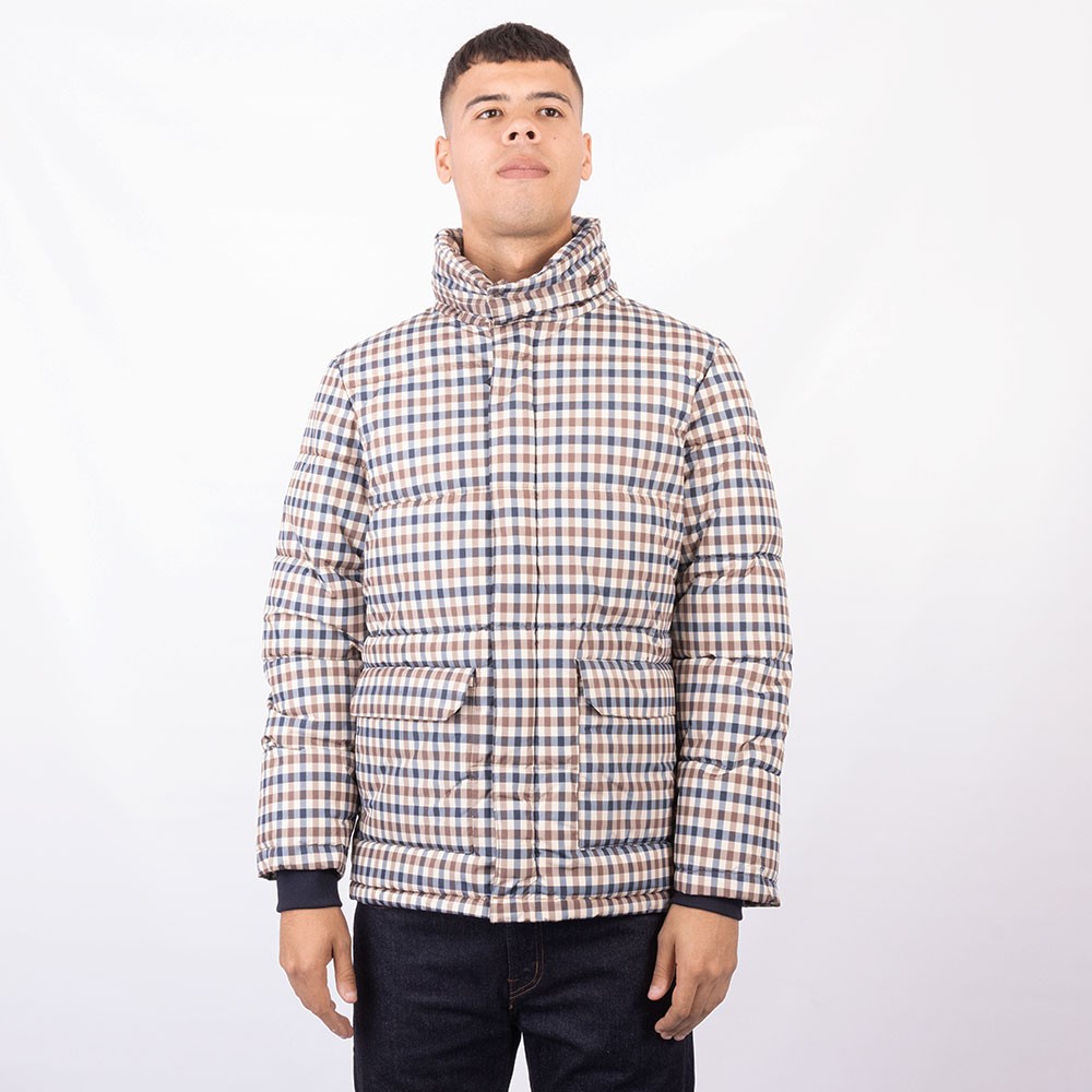 Aquascutum Active Check Puffer Jacket Oxygen Clothing