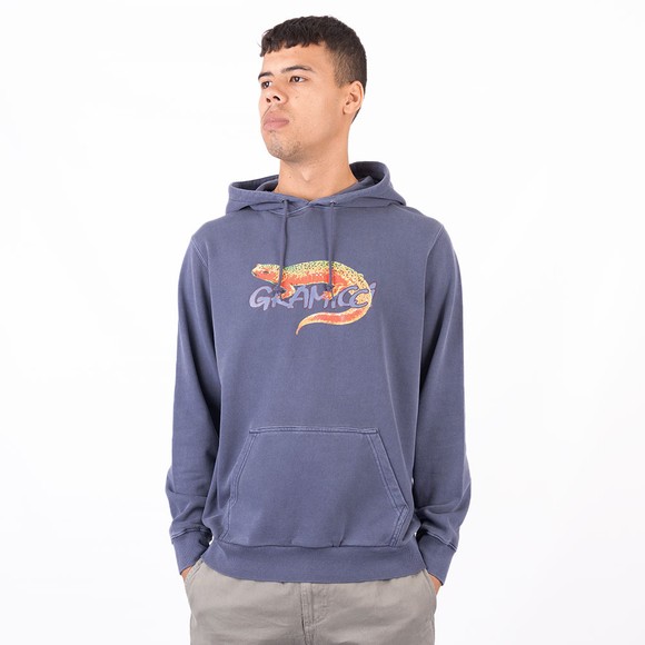 Gramicci Mens Blue Salamander Hooded Sweatshirt