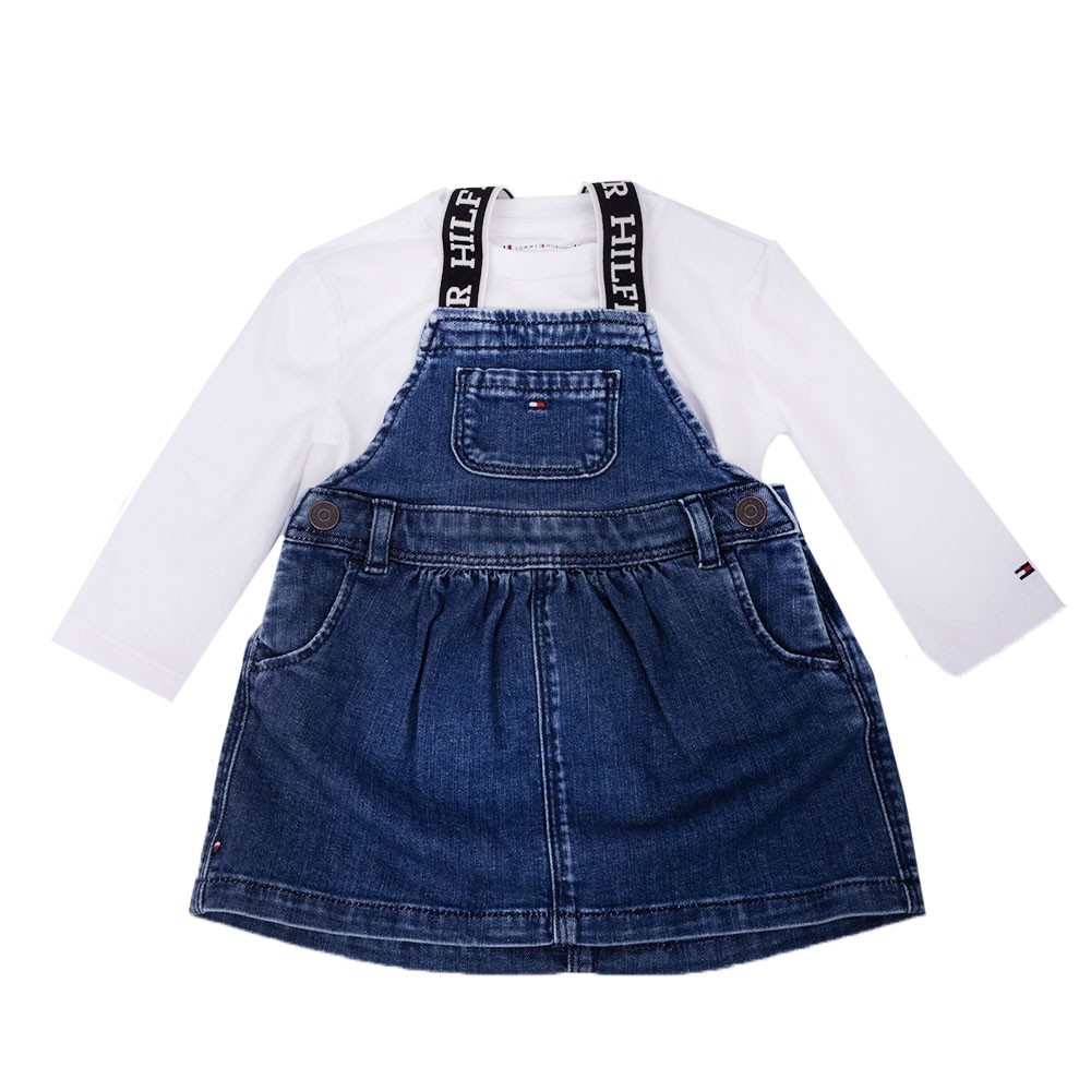 Tommy Hilfiger Kids Dungaree Denim Dress Set | Oxygen Clothing Tommy Hilfiger Kids Dungaree Denim Dress Set | Oxygen Clothing