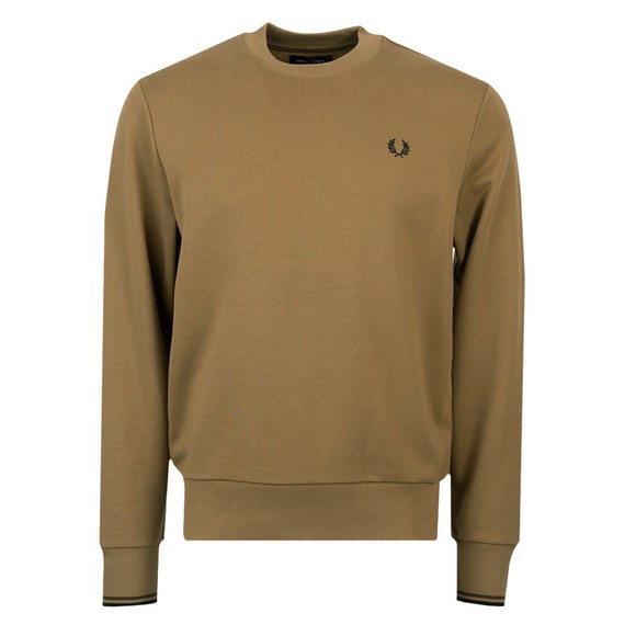 Fred Perry Mens Beige Crew Neck Sweatshirt main image
