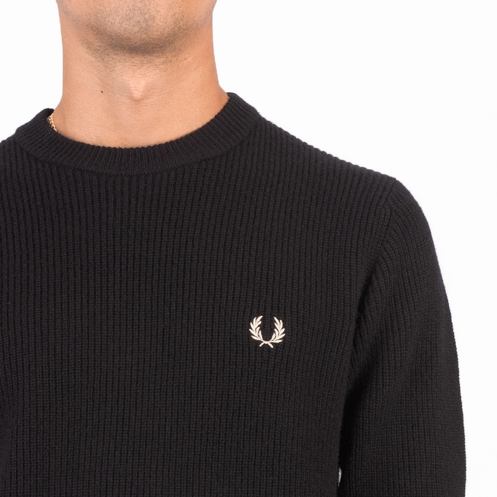 希少 FRED PERRY TEXTURED LAMBSWOOL JUMPER Fred Perry Textured Lambswool Jumper | Oxygen Clothing