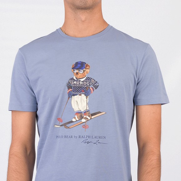Polo Bear By Ralph Lauren Mens Blue Ski Bear T-Shirt #3