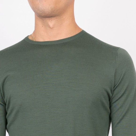 John Smedley Mens Green Lundy Crew Neck Jumper main image