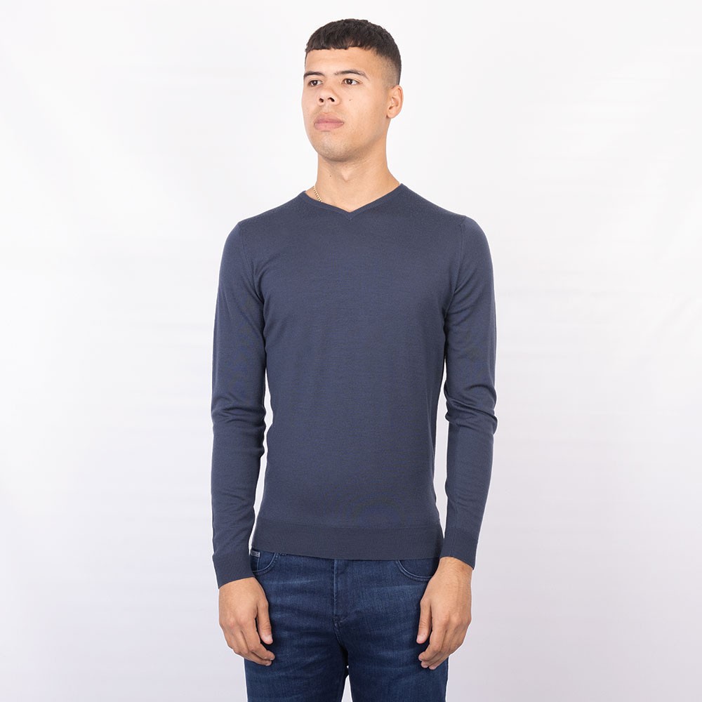 John Smedley V Neck Jumper JOHN SMEDLEY Men's Made In England 100