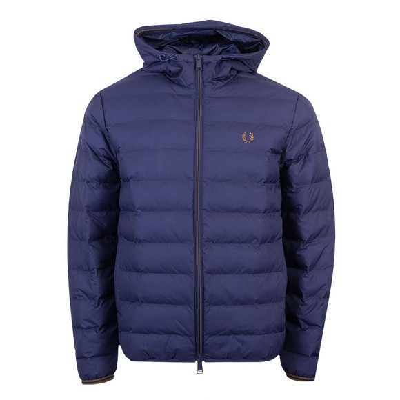 Fred Perry Mens Blue Hooded Insulated Jacket #1