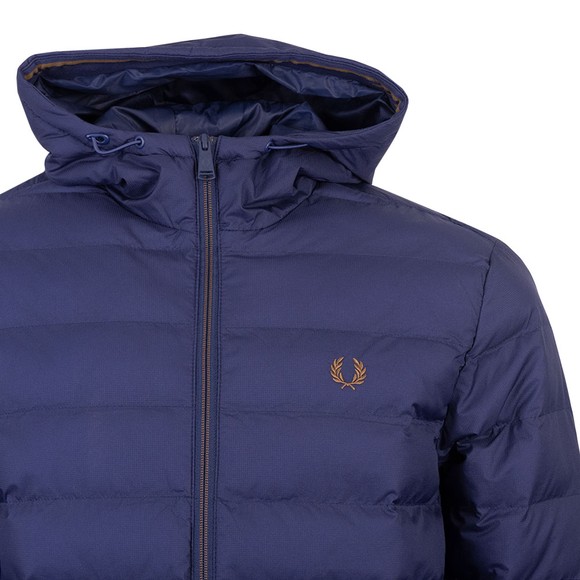 Fred Perry Mens Blue Hooded Insulated Jacket #2