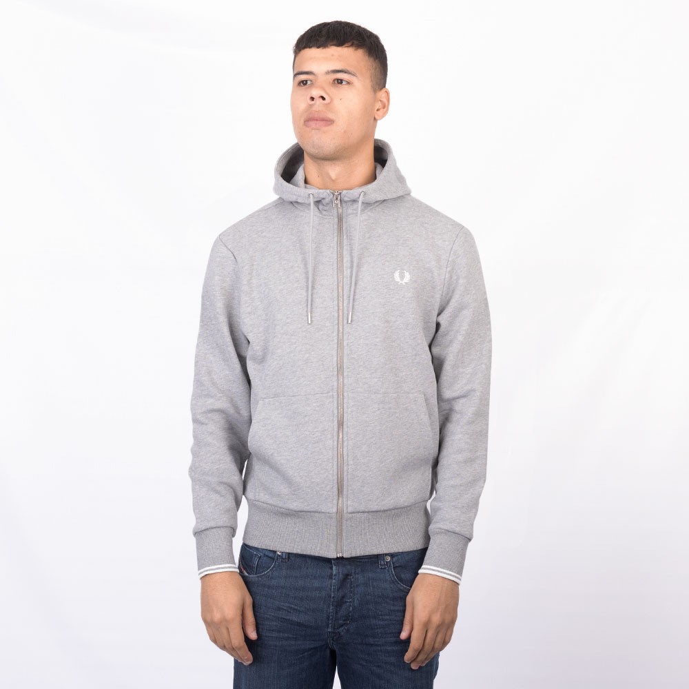 Fred Perry Hooded Zip Through Sweatshirt | Oxygen Clothing