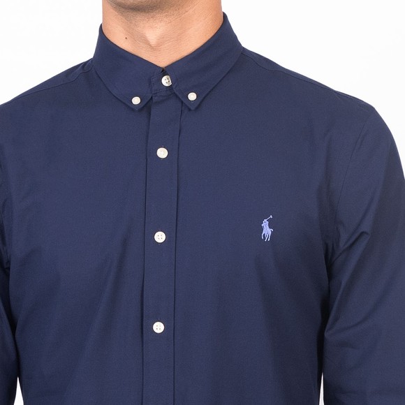 Polo Ralph Lauren Mens Blue Long Sleeve Slim Fit Poplin Shirt main image