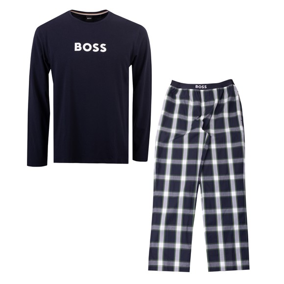 BOSS Bodywear Mens Blue Easy Long Pyjama Set