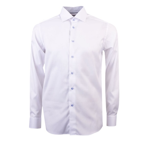 Eton Mens White Square Floral Trim Shirt main image