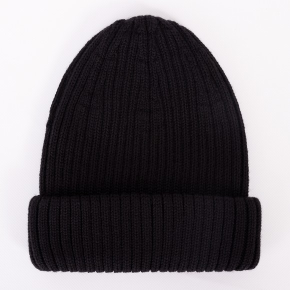 Sandbanks Mens Black Merino Wool Ribbed Beanie #3