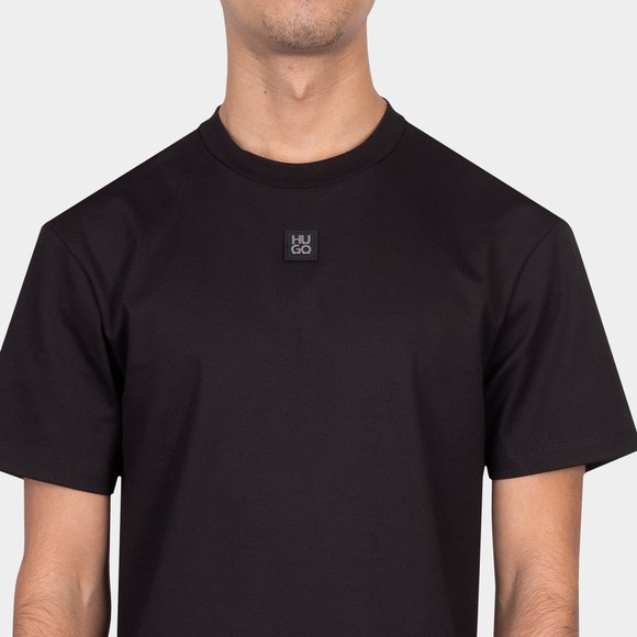 HUGO Mens Black Dalile Stacked Logo T Shirt main image