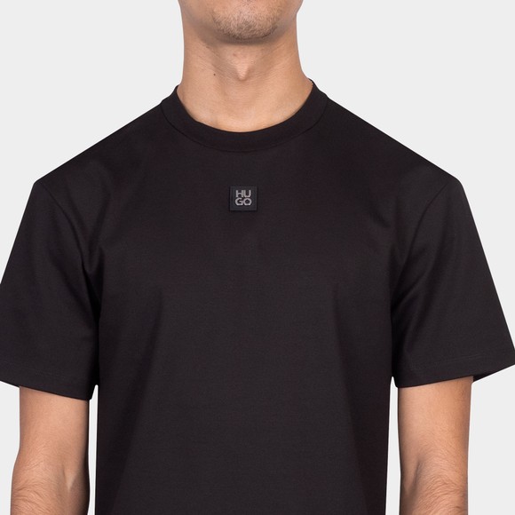 HUGO Mens Black Dalile Stacked Logo T Shirt