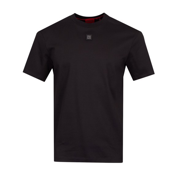 HUGO Mens Black Dalile Stacked Logo T Shirt