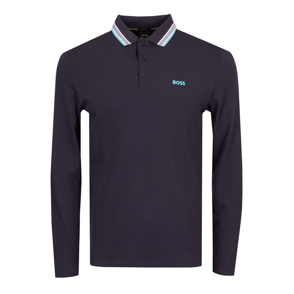 Athleisure Plisy Long Sleeve Polo Shirt