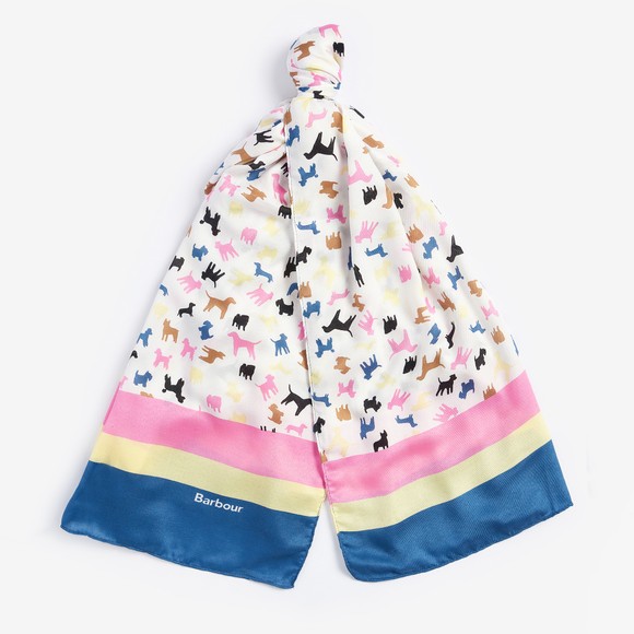 Barbour Lifestyle Womens Multicoloured Dog Stripe Print Wrap Scarf #2