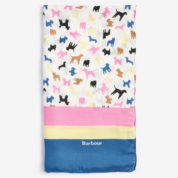 Barbour Lifestyle Womens Multicoloured Dog Stripe Print Wrap Scarf #3