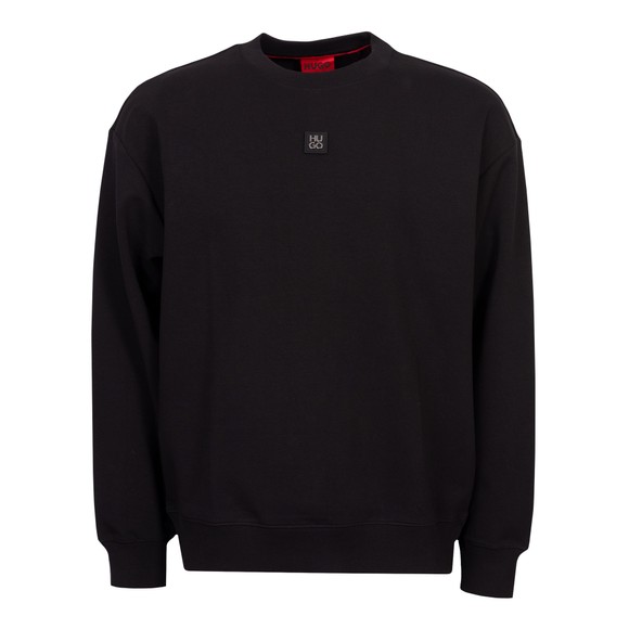 HUGO Mens Black Dettil Stacked Logo Crew Sweatshirt main image