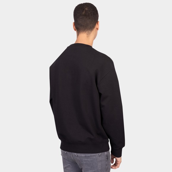 HUGO Mens Black Dettil Stacked Logo Crew Sweatshirt main image