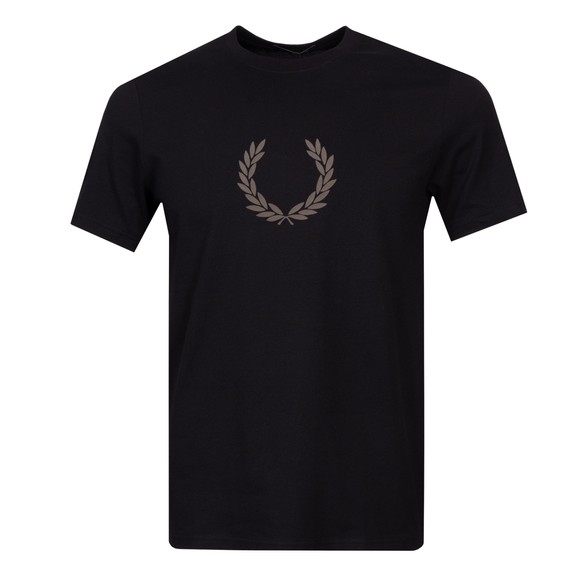 Fred Perry Mens Black Flocked Laurel Wreath T-Shirt #1