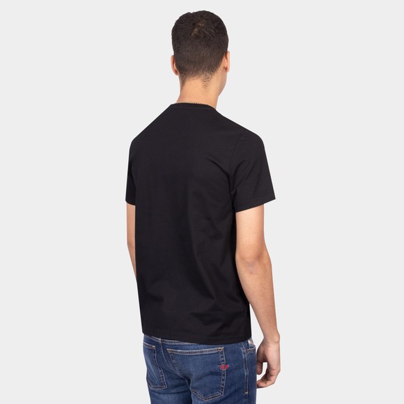 Fred Perry Mens Black Flocked Laurel Wreath T-Shirt #4