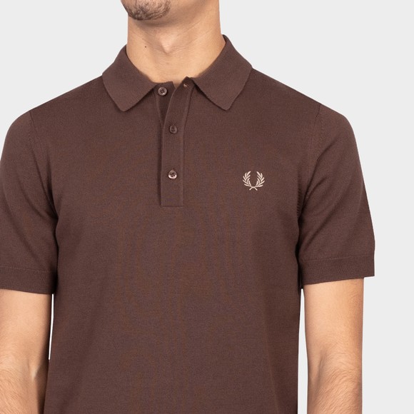 Fred Perry Mens Red SS Classic Knitted Polo Shirt #4