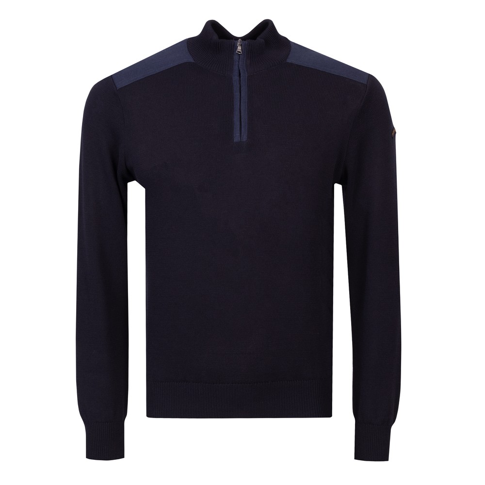 Shoulder Detail Cotton Half Zip