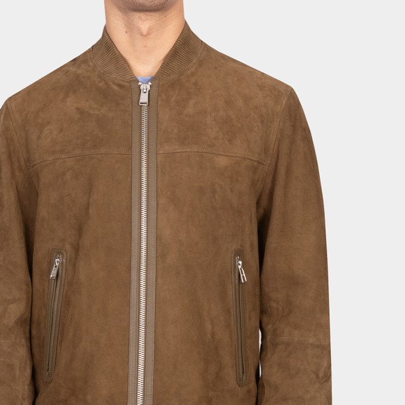 BOSS Mens Brown Formal Malbano3 Suede Bomber #3